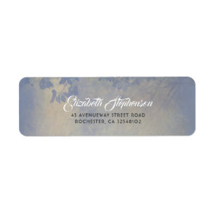 Rustic Tree Branches Summer Night Dusty Blue Return Address Label