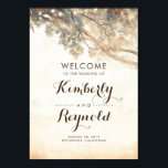 Rustic Tree Branches Wedding Welcome Sign<br><div class="desc">Love tree branches and string of lights wedding welcome sign posters</div>