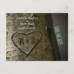 Rustic Tree Carve -- Save the Date Invitation