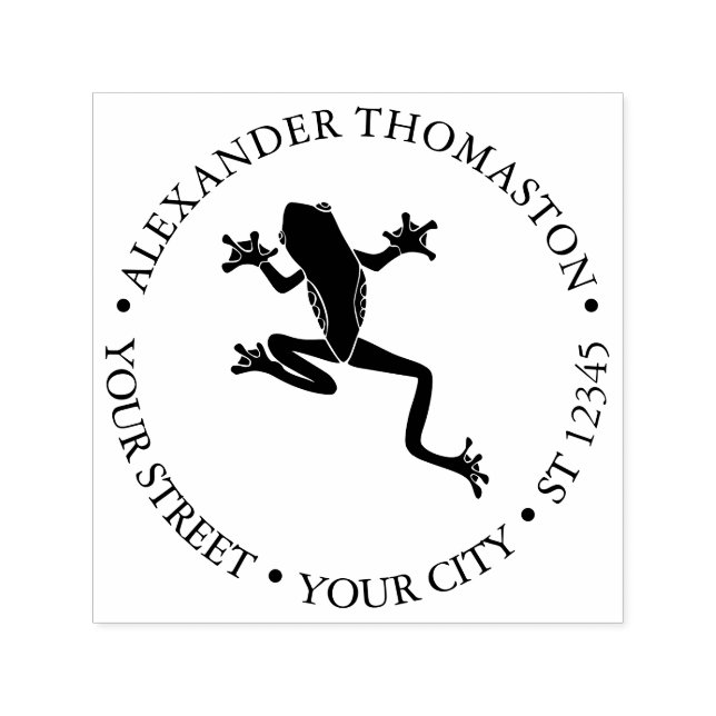 Rustic Tree Frog #2 Amphibian Round Name Address Self-inking Stamp (Design)