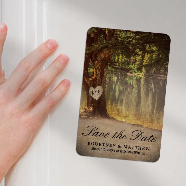 Rustic Tree Lake Save the Date Magnet (Creator Uploaded)