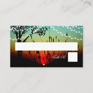 Rustic Tree Lights Sunset Wedding Place Cards