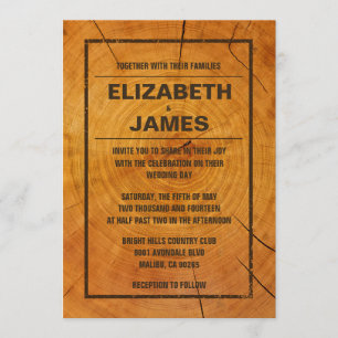 Rustic Tree Ring Wedding Invitations