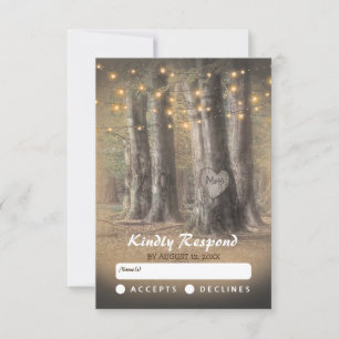 Rustic Tree & String Lights Wedding RSVP