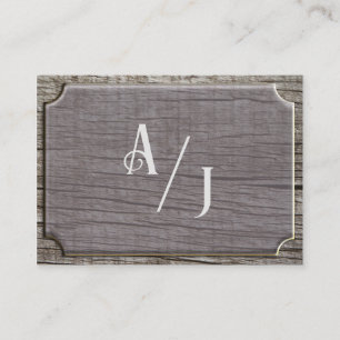 Rustic Tree texture Details with Initials Enclosure Card