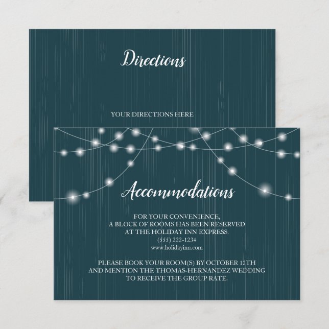 Rustic Tree Wedding Insert Invitation (Front/Back)