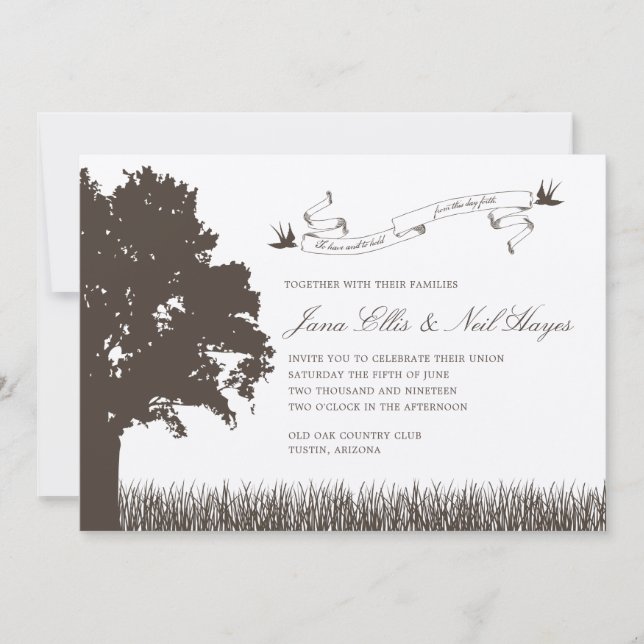Rustic Tree Wedding Invitation (Front)
