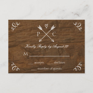 Rustic Tree Wedding RSVP Card