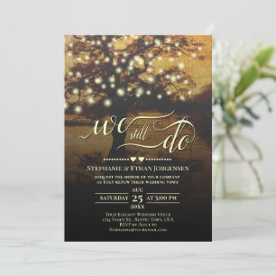 Rustic Tree with Lights Wedding Vow Renewal Invitation