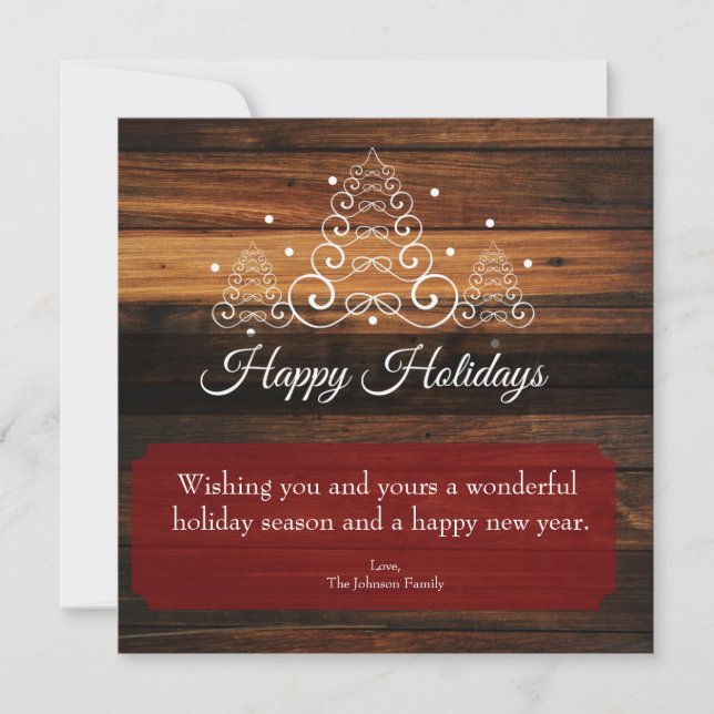 Rustic Trees Holiday Card (Front)