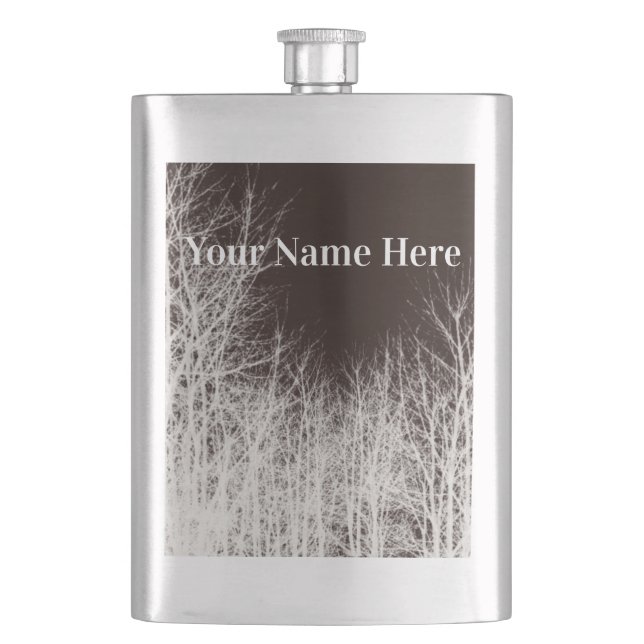 Rustic Trees Personalised Classic Flask (Front)