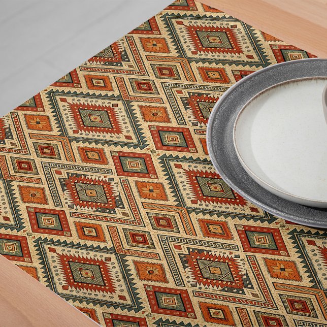 Rustic Tribal Inspired Table Runner Earthy Tones (Rustic Tribal Inspired Table Runner Earthy Tones)