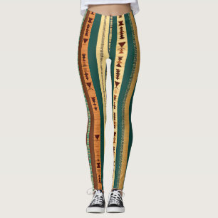 Rustic Tribal Stripes Leggings
