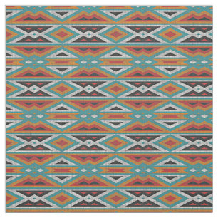 Rustic Tribe Mosaic Native American Indian Pattern Fabric