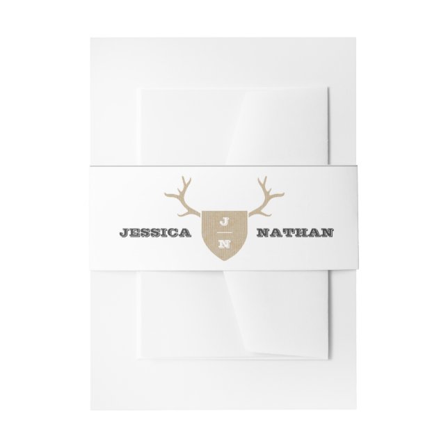 Rustic Trophy Grey Belly Band Invitation Belly Band (Front Example)