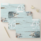 rustic tropical aqua blue seashell starfish beach