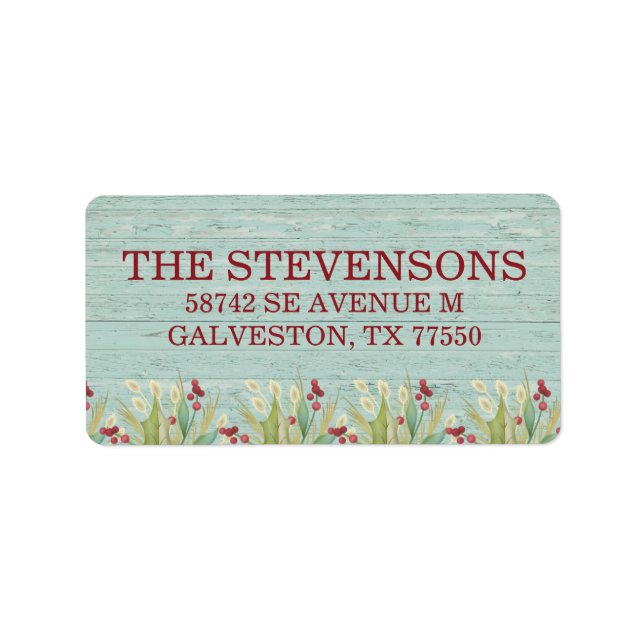 Rustic Tropical Beach Christmas Label (Front)