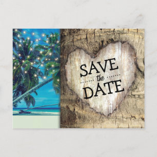 Rustic Tropical Beach Destination Save the Date Announcement Postcard