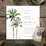 Rustic Tropical Beach Palm Trees Wedding Invite<br><div class="desc">For any further customisation or any other matching items,  please feel free to contact me at yellowfebstudio@gmail.com</div>