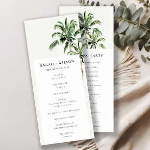Rustic Tropical Beach Palm Trees Wedding Program