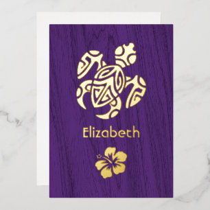 Rustic Tropical Bridal Shower Foil Invitation