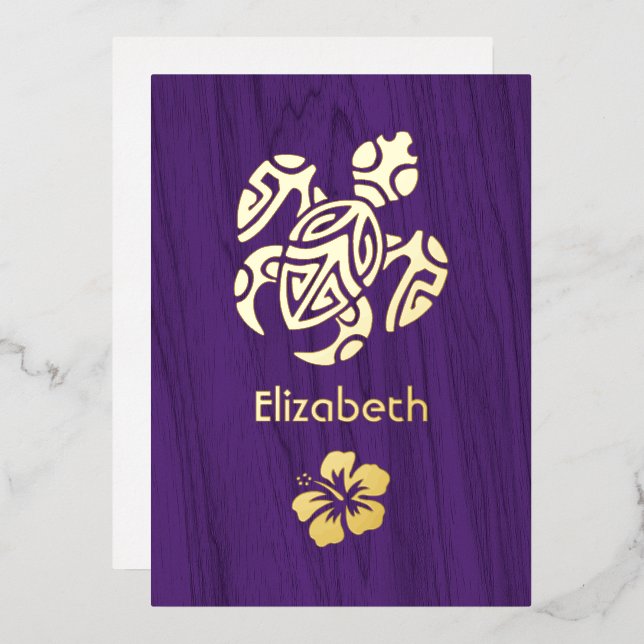 Rustic Tropical Bridal Shower Foil Invitation (Front/Back)