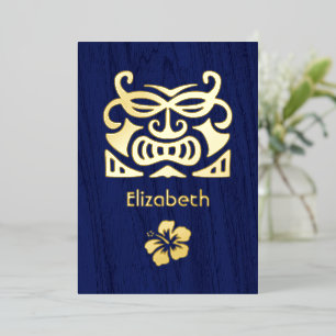 Rustic Tropical Bridal Shower Foil Invitation