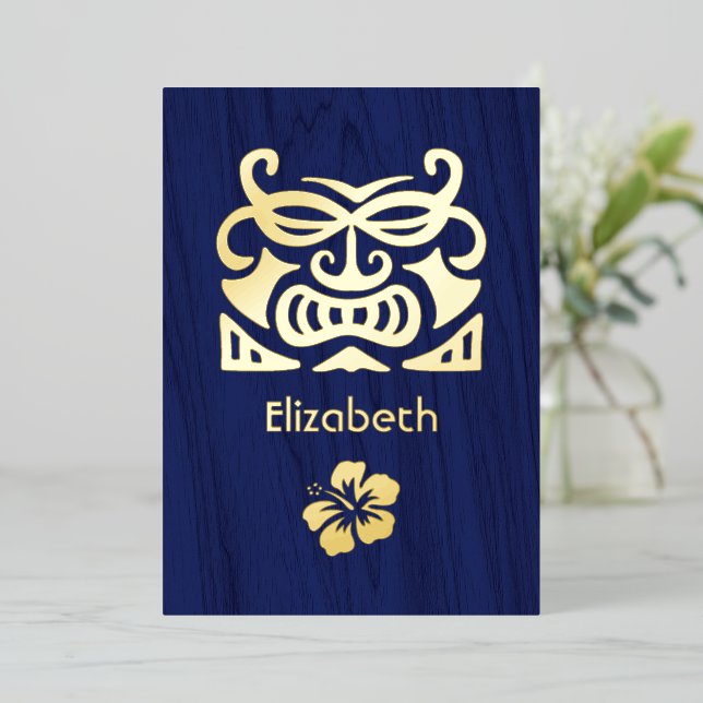 Rustic Tropical Bridal Shower Foil Invitation (Standing Front)