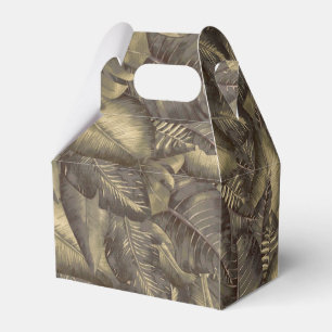 Rustic Tropical Leaves Botanical Elegant Vintage Favour Box