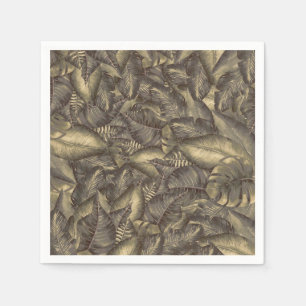 Rustic Tropical Leaves Botanical Elegant Vintage Napkin