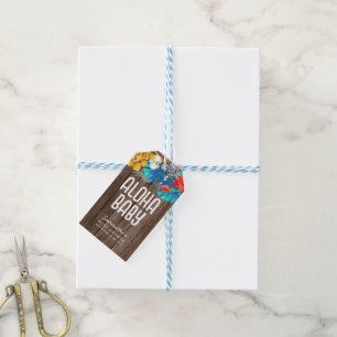 Rustic Tropical Palm Leaves Aloha Baby Shower Gif Gift Tags