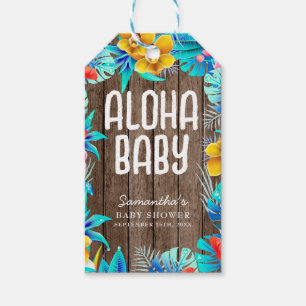 Rustic Tropical Palm Leaves Aloha Baby Shower  Gift Tags