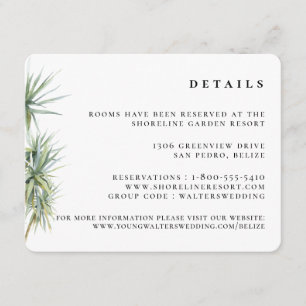Rustic Tropical Palm Tree Wedding Details Enclosure Card