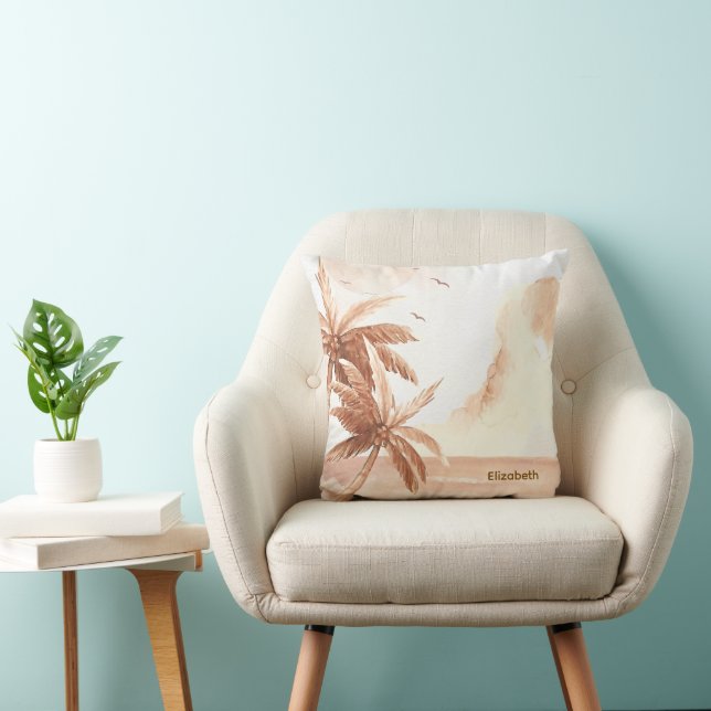 Rustic Tropical Palms Cushion (Chair)