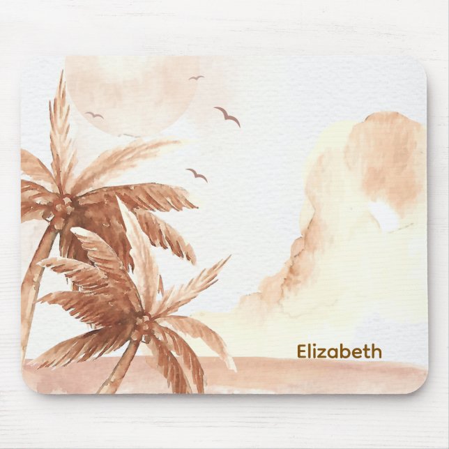 Rustic Tropical Palms Mouse Pad (Front)