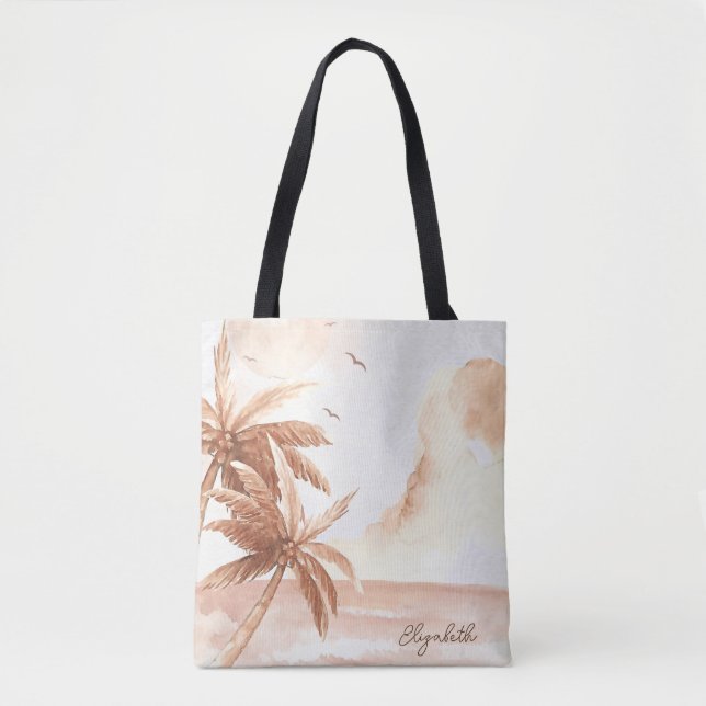 Rustic Tropical Palms Tote Bag (Front)