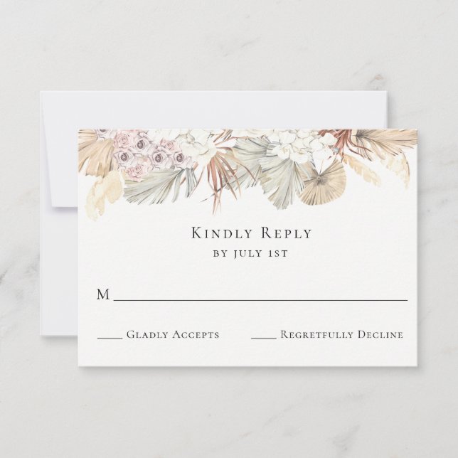 Rustic Tropical Wedding RSVP Card (Front)