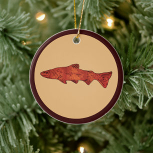 Rustic Trout Ceramic Ornament