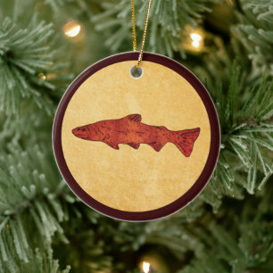 Rustic Trout Ceramic Ornament