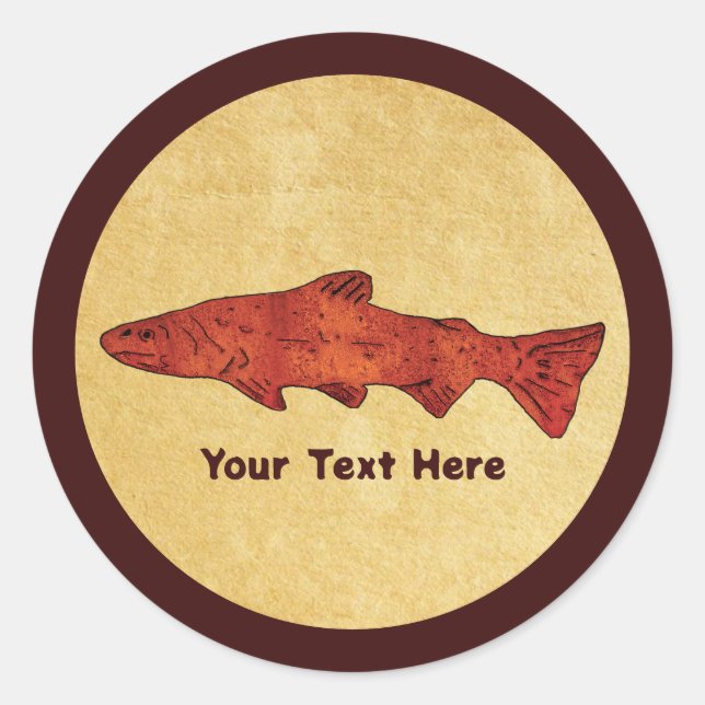 Rustic Trout Classic Round Sticker (Front)