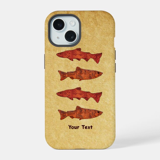 Rustic Trout iPhone 15 Case (Back)