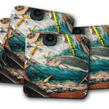 Rustic Trout & Lures | Fly Fishing Cork Coasters