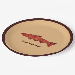 Rustic Trout Paper Plate