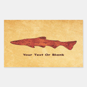Rustic Trout Rectangular Sticker