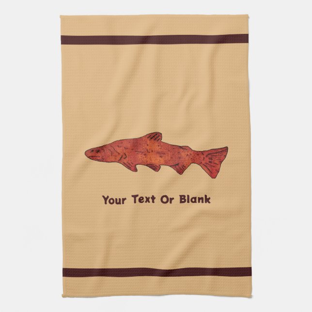 Rustic Trout Tea Towel (Vertical)