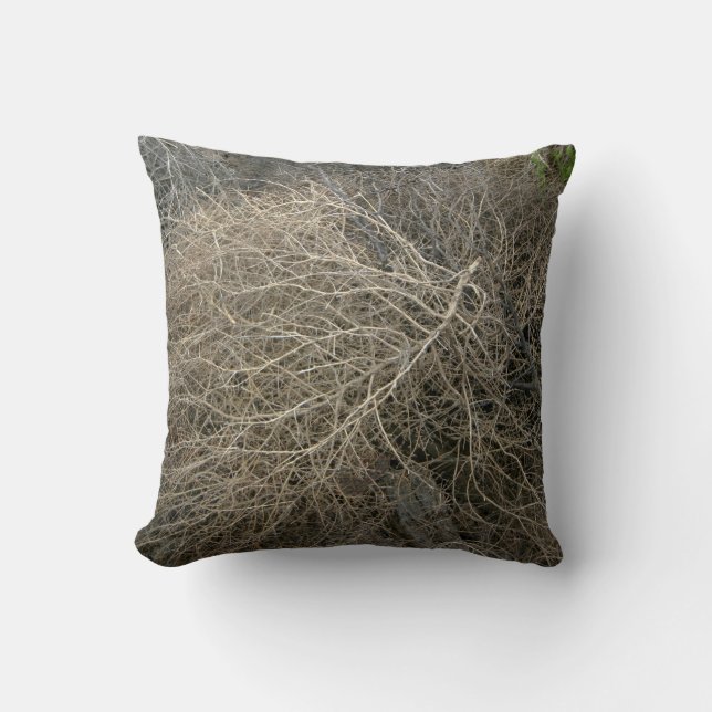 Rustic Tumbleweed Throw Pillow (Front)