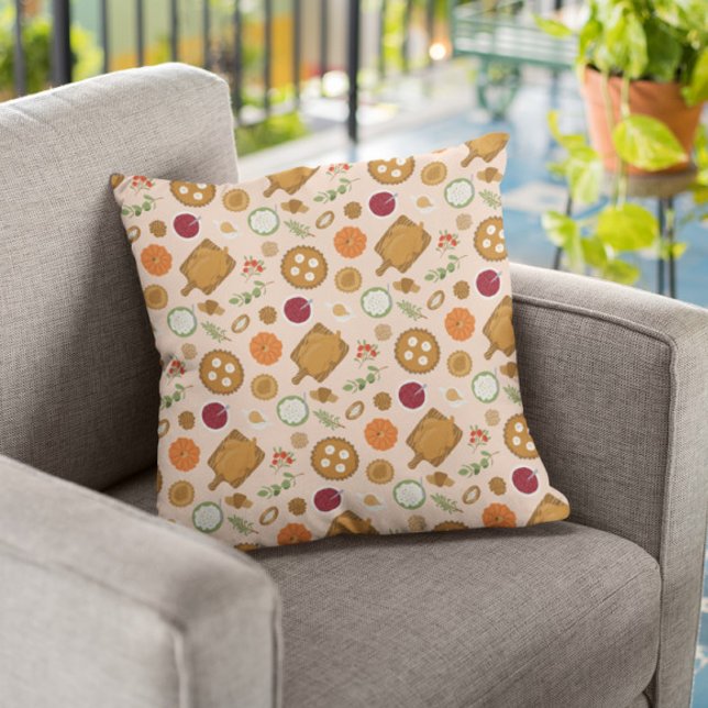 Rustic Turkey Dinner Thanksgiving pattern Cushion (Creator Uploaded)