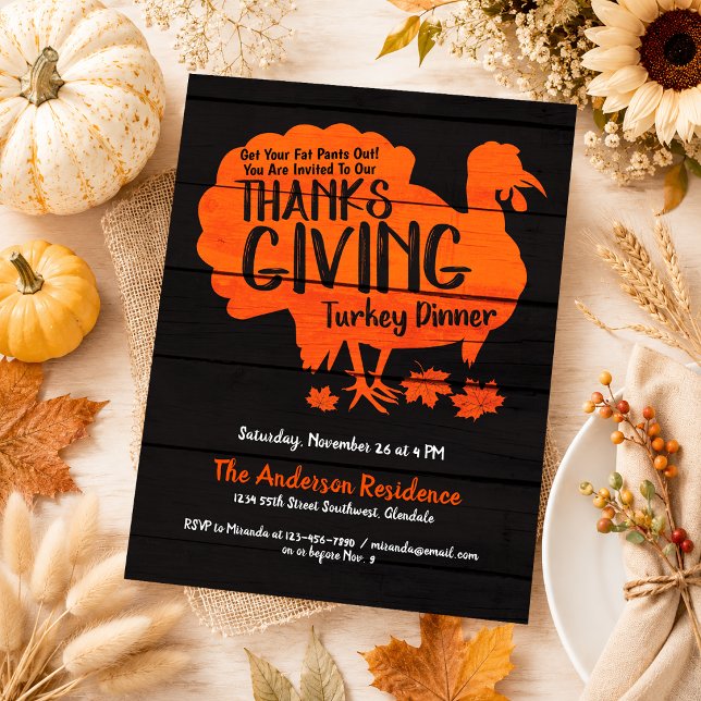 Rustic Turkey Thanksgiving Invitation (Creator Uploaded)