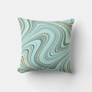 Rustic Turquoise and Gold Curvy Cushion