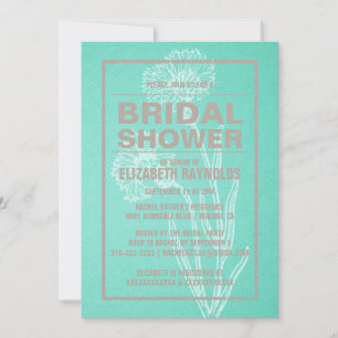 Rustic Turquoise Bridal Shower Invitations